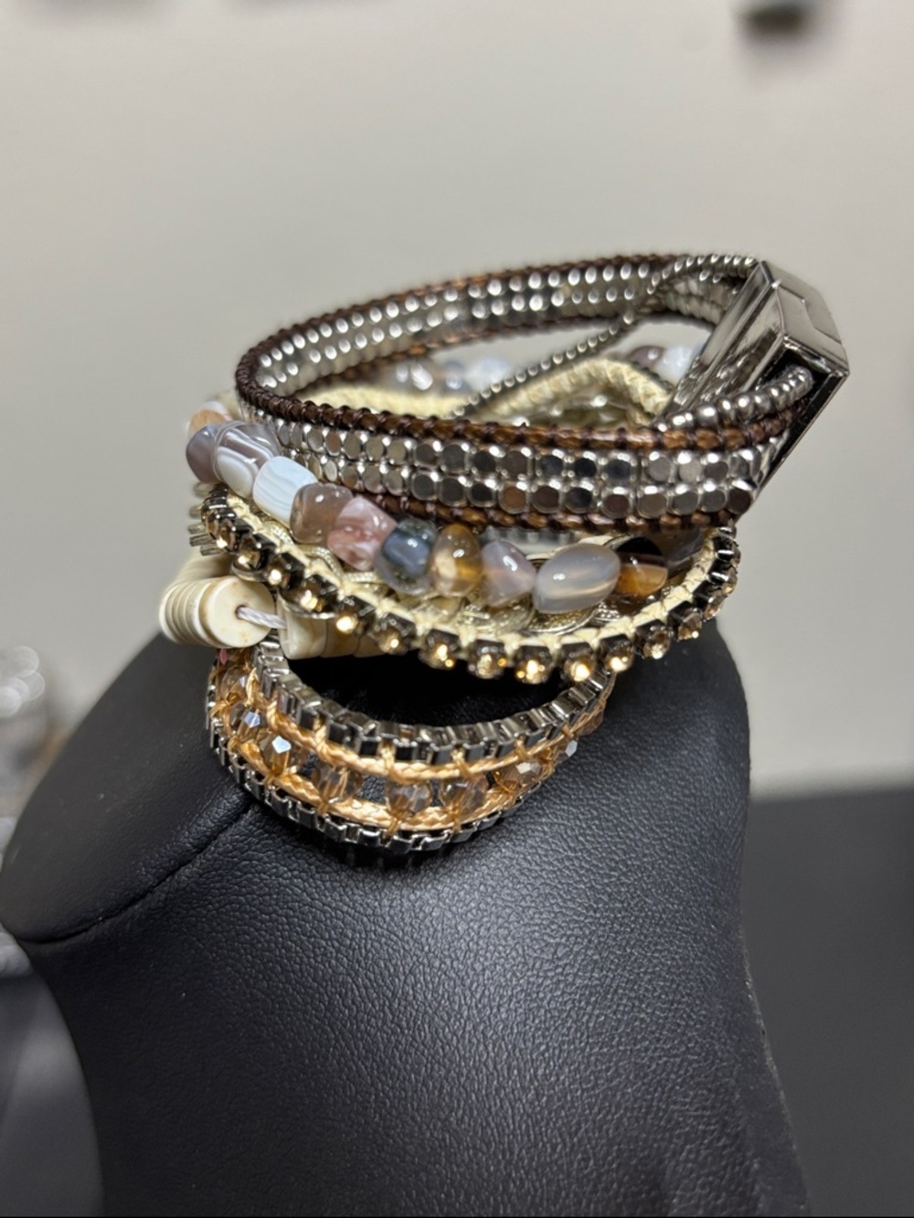 VICTORIA EMERSON MIXED Beaded Boho Coachella Magnetic Closure Wrap Bracelet - Picture 2 of 8